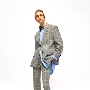 Zara Studio gingham oversized suit jacket - size M